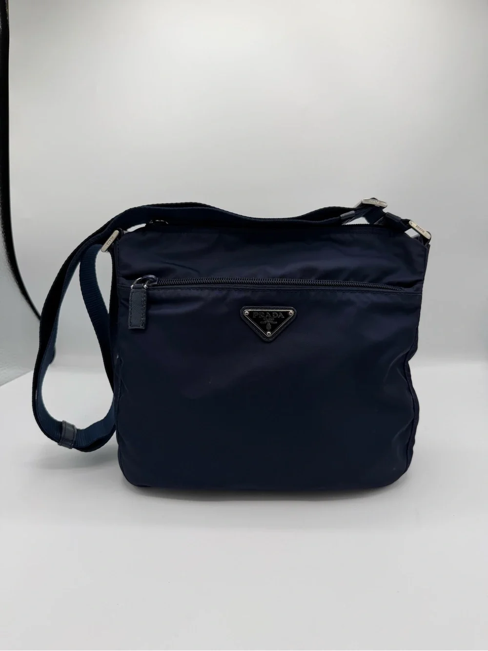 Prada Navy Tessuto  Nylon Crossbody Messenger Bag Adjustable